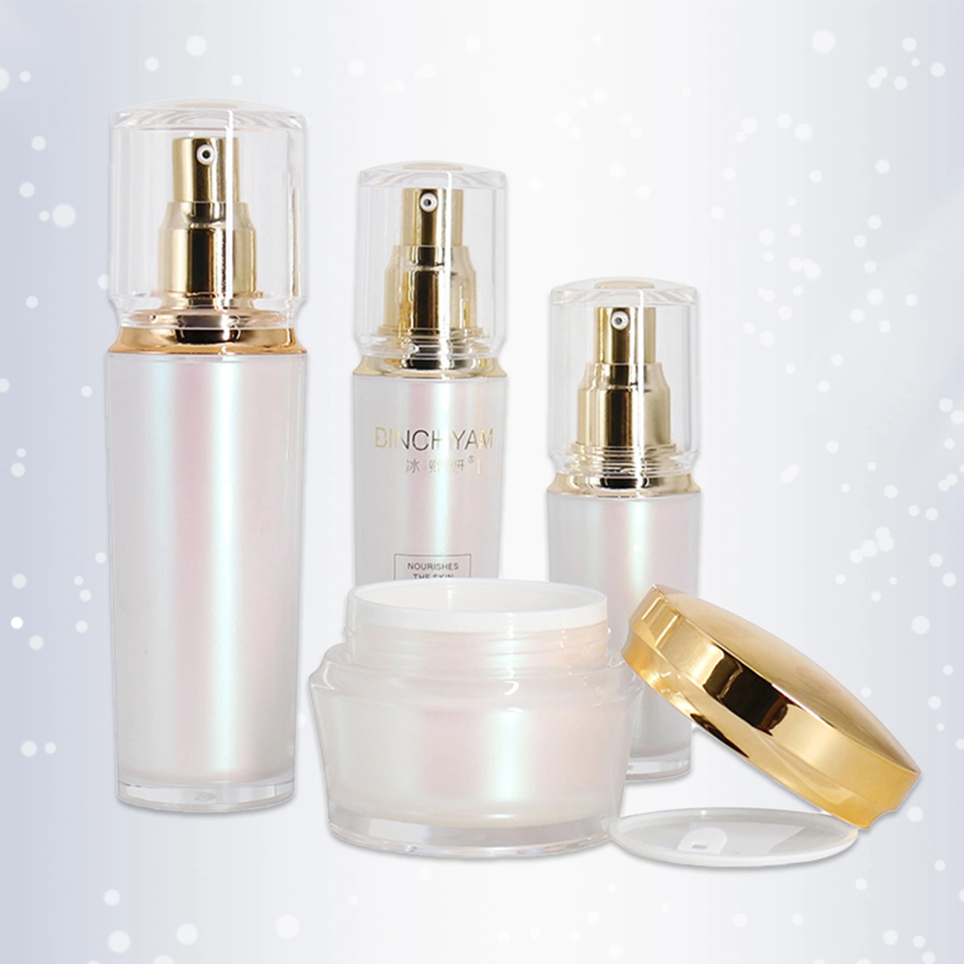 Luxury Skincare Packaging Plastic 30ml 50ml 80ml 100ml Acrylic Cosmetic Cream Jars and Lotion Bottles