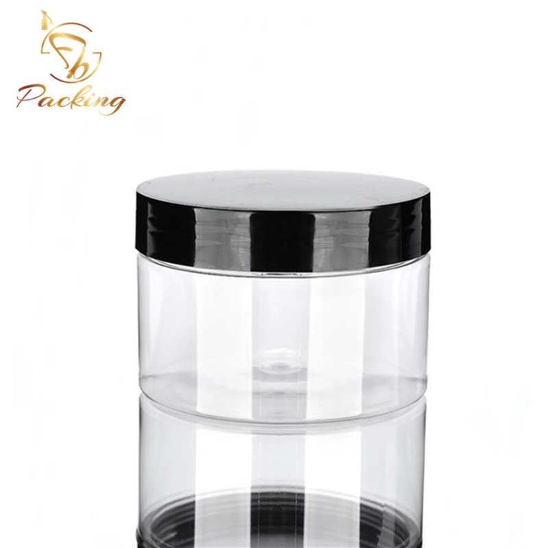 10% off Cosmetic Packaging Clear Plastic Cream Jar 50g Pet Jar with Black Plastic Cap