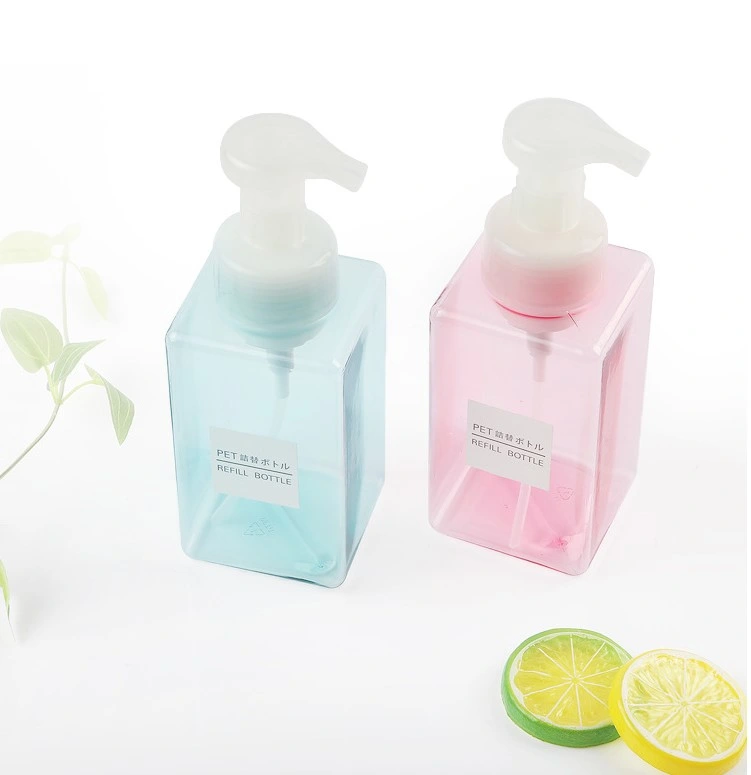 450ml Square PETG Mousse Foaming Bottle Foam Bottle Facial Cleanser Hand Sanitizer Pressing Bottle Cosmetic Packaging Pegt Bottle