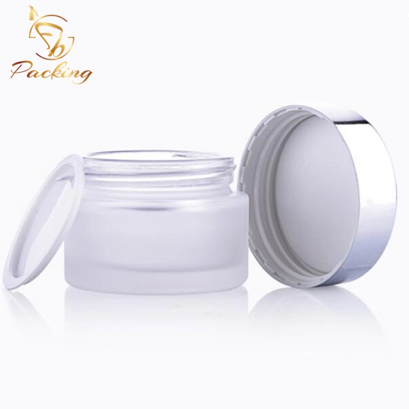 20% off 5g 10g 15g 20g 25g 30g 50g 60g 100g Frosted Glass Jar with Various Black Gold Silver Caps for Cosmetic Cream Face Cream Eye Cream etc