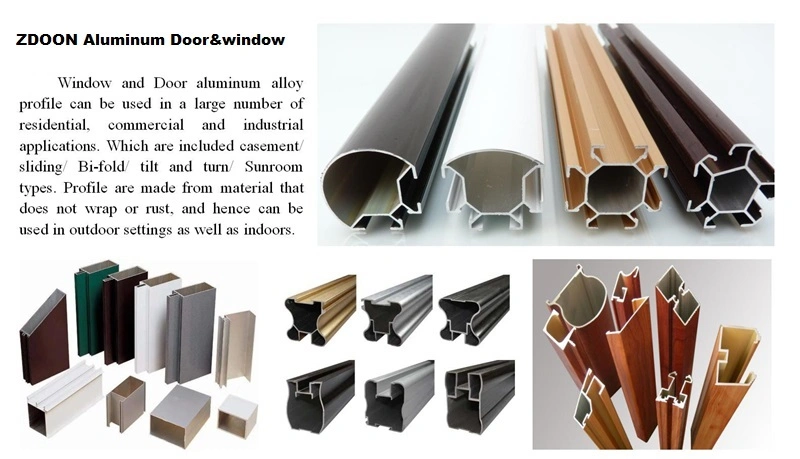 6000 Series Alloy 6063 T3 Powder Coating Extrusion Aluminum Profiles for Door and Window Section