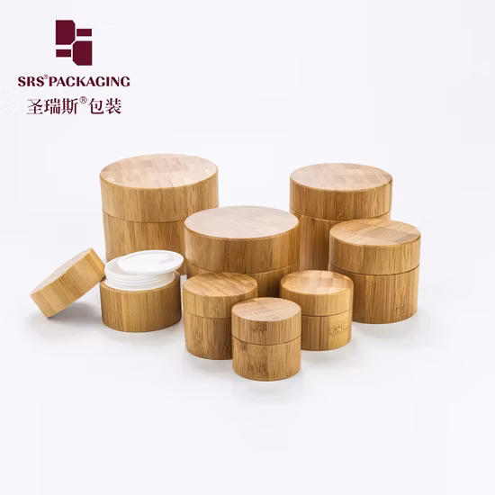 Bambù 15ml 30ml 50ml Confezione Crema Siero Lozione PET Cosmetico Airless Pompa in vetro ambrato Flacone interno in plastica con contagocce Rotolo su rotolo Flacone spray per profumo di olio essenziale